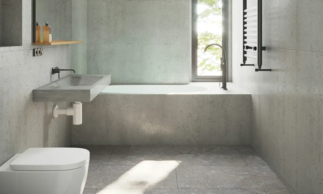 Modernes Badezimmer im Neubau - stilvolle Haustechnik und Design